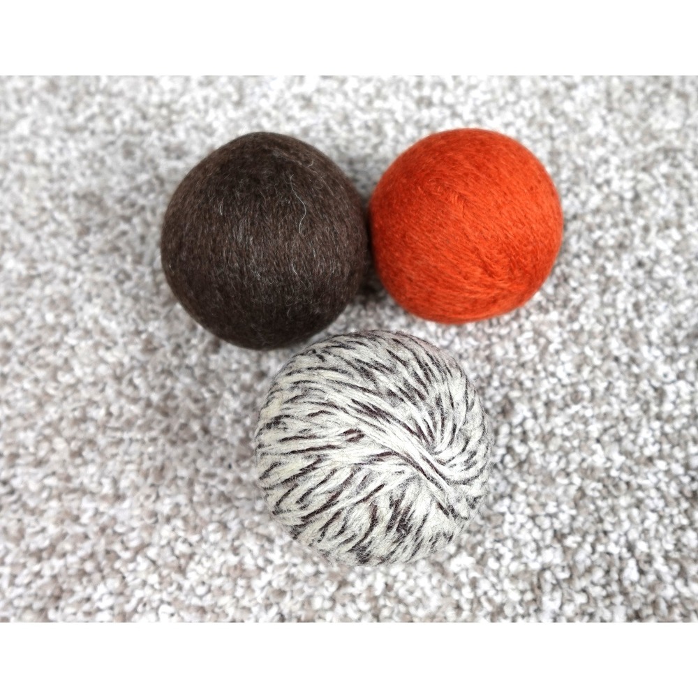 100% Wool Dryer Balls Set Natural Fabric Softener Eco Friendly Laundry 3 Pack
